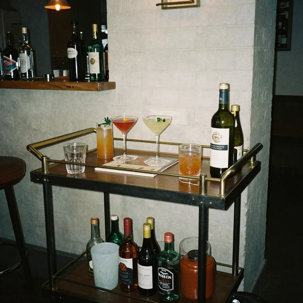 Elegant bar cart styling